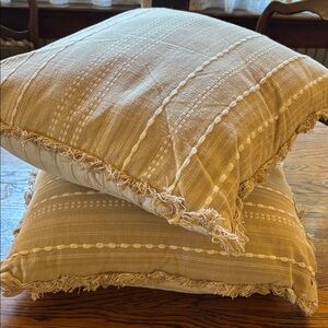 Tan Textured Throw Pillows Poly Filled 20x20